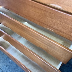 マルミツ 木製 6段 ハイチェスト 引出し7杯 全段レール付き 開閉スムーズ 上下セパレートします！ 衣類収納 家具 タンス 中古品 ③の画像