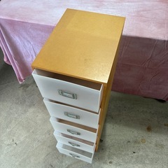 チェスト　キャスター付き　5段　引き出しプラスチック　中古の画像