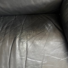 カリモク　ソファ　本革　黒の画像