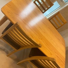 ニトリ　ナチュラルウッド調ダイニングセット（テーブル＋チェア4脚）✨ペット・喫煙なしの画像