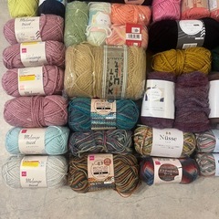 毛糸　まとめ売り　コットン　アクリル　ダイソー　ユザワヤ　セリアの画像