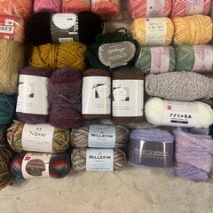 毛糸　まとめ売り　コットン　アクリル　ダイソー　ユザワヤ　セリアの画像