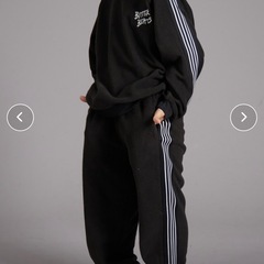 新品！150 スウェット　フリース　黒上下の画像