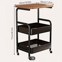 キャスター付きワゴン　　白色の画像