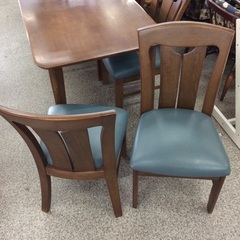 【懐かしいデザイン】 ダイニングセット　大川家具　食卓テーブルセット　イス4脚　合皮座面　：ダークブラウンの画像