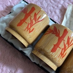 新品！天然竹　お猪口　ぐい呑みにの画像
