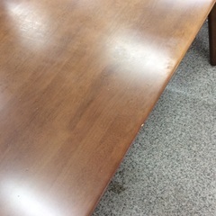 【懐かしいデザイン】 ダイニングセット　大川家具　食卓テーブルセット　イス4脚　合皮座面　：ダークブラウンの画像