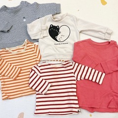 秋冬物の子供服　女の子　80サイズの画像