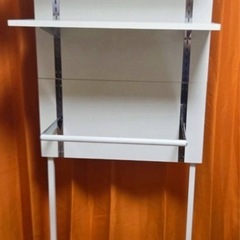 ランドリーラック　ホワイト　おしゃれ　北欧　お風呂　脱衣室　脱衣所　洗濯機上　洗濯機　スリム　ラックの画像