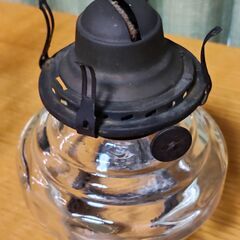 【引取限定】アンティーク透明ガラスのオイルランプ（ライト）懐かしの昭和初期の画像