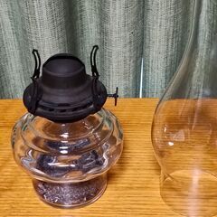 【引取限定】アンティーク透明ガラスのオイルランプ（ライト）懐かしの昭和初期の画像