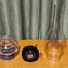 【引取限定】アンティーク透明ガラスのオイルランプ（ライト）懐かしの昭和初期の画像