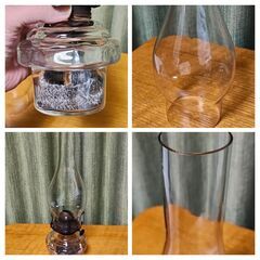 【引取限定】アンティーク透明ガラスのオイルランプ（ライト）懐かしの昭和初期の画像