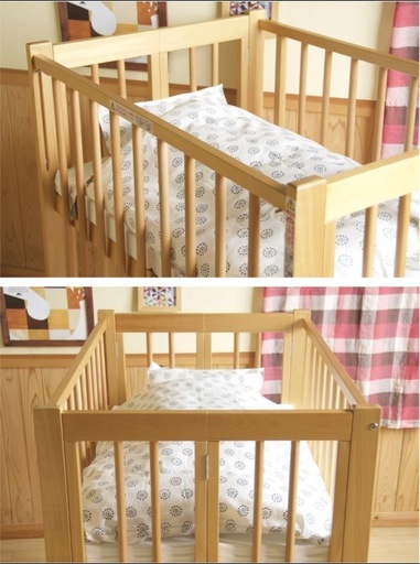 日本製「ワンタッチハイベッド クール ★ ミニ」 ベビーベッド 折りたたみ ハイタイプ ベビーベット ミニ 赤ちゃんベッド ガード 布団 セット 折り畳みベビーベット 折り畳み 折りたたみ 木製 シンプル コンパクト ベビーベッド折り畳み ベビーベッドコンパクト 石崎家具 