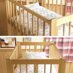 日本製「ワンタッチハイベッド クール ★ ミニ」 ベビーベッド 折りたたみ ハイタイプ ベビーベット ミニ 赤ちゃんベッド ガード 布団 セット 折り畳みベビーベット 折り畳み 折りたたみ 木製 シンプル コンパクト ベビーベッド折り畳み ベビーベッドコンパクト 石崎家具 の画像