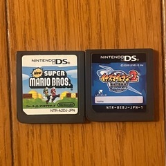 PSP、DSソフト３点セット　マリオブラザーズ、イナズマイレブン2、モンハンの画像