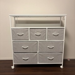 収納チェスト コンセント2口付きの画像