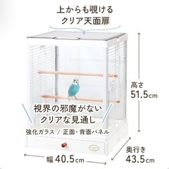 インコ ケージ　ミニマルランド バードパレス クリアスクリーン 40BKの画像