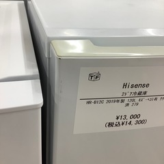 【トレファク　ラパーク岸和田店】2ドア冷蔵庫　Hisense   2019年製　120L　の画像