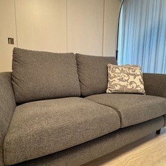 【美品・12月上旬お渡し】ニトリ 2人掛け ソファ ミドルグレーの画像