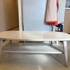 ローテーブル　コーヒーテーブル　ホワイト　ウッド　折りたたみ　コンパクト　ナチュラル　座卓の画像