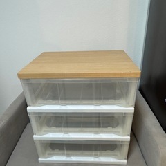 木目3段ボックス　3段ボックスの画像