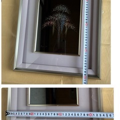 輪島塗　漆芸額　パネル　かすみ草の画像