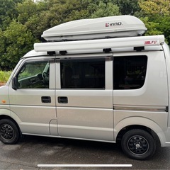 エブリィバン5速マニュアル　ルーフボックス、サイドオーニング、簡易ベッド付　車検1年残　初年度登録H22.12の画像