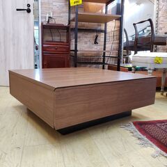 MK マエダ CUBO クボ リビングテーブル 両面引出し ブラウン 木目 センターテーブル 参考価格68800円■幅80㎝×奥行80㎝×高さ30㎝■近隣配送無料 買取帝国 朝霞店の画像