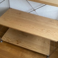 無印良品 ステンレス ユニットシェルフ オーク材 棚 本棚 ワイド 中の画像