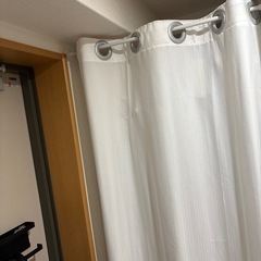 間仕切りカーテン レース突っ張り棒カーテン ハトメ仕様の画像