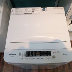 Hisense　洗濯機　5.5㎏　HW-K55E　2021年式　ホワイト　白　　■買取GO‼　栄和店の画像