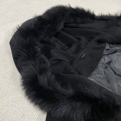 美品　ピュアカシミア100% ブラックロングコートの画像