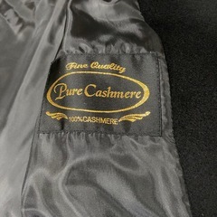 美品　ピュアカシミア100% ブラックロングコートの画像