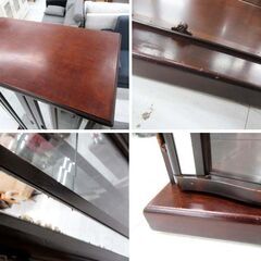 大雪木工 キュリオ コレクションボード 幅 約74cm ガラス製 飾り棚 キャビネット コレクションケーズ 木工家具 収納家具 苫小牧西店の画像