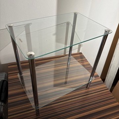 ガラス 2段 テーブル サイドテーブル の画像