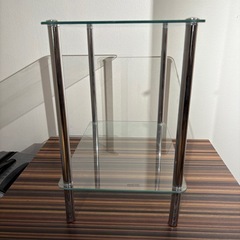 ガラス 2段 テーブル サイドテーブル の画像