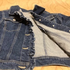 【140サイズ】デニムジャケット|フリル【女の子】の画像