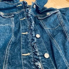 【140サイズ】デニムジャケット|フリル【女の子】の画像