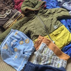 110　男の子　冬服　17点　アウター　ジャンプスーツ　肌着　パジャマ　セット　まとめの画像