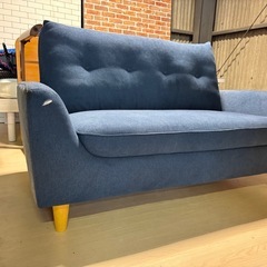 ソファー　2人かけ　ブルーの画像