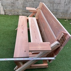 新品🌿折りたたみ式 木製テーブル＆ベンチ🌿の画像