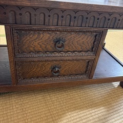 輸入家具　引き出し付きセンターテーブルの画像