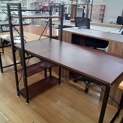 ★リユースのサカイつくば店★TK7210  PCデスク ダークブラウン H120×D65×W120 クリーニング済みの画像