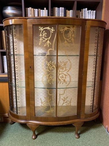 ※再出品※ 猫脚ガラスキャビネット　 アンティーク品？