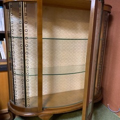 ※再出品※ 猫脚ガラスキャビネット　 アンティーク品？　の画像