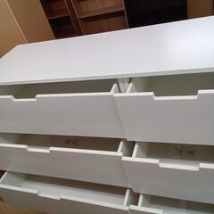 ★リユースのサカイつくば店★TK7213 IKEA チェスト ホワイト H120×D43×W120 クリーニング済みの画像