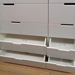 ★リユースのサカイつくば店★TK7213 IKEA チェスト ホワイト H120×D43×W120 クリーニング済みの画像