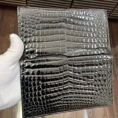 クロコダイル長財布！豪華桐箱！200万収納マチ！ パラピニ無双仕立てイタリア製！の画像