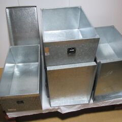 ブリキ衣装缶　トタン収納ケース　箱函　まとめて６個　保存　防虫　和室　座敷　日本間　の画像